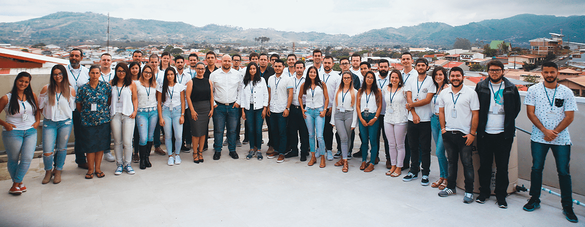 The team on the rooftop
